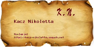 Kacz Nikoletta névjegykártya