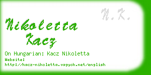 nikoletta kacz business card